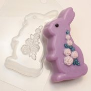 Кролик Розы пластиковая форма для мыла
