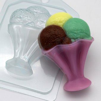 Мороженое Шарики в креманке пластиковая форма для мыла