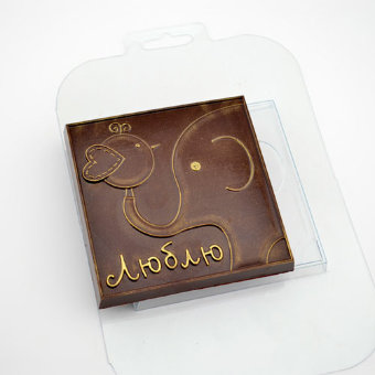 Люблю Слон и Птичка пластиковая форма для шоколада
