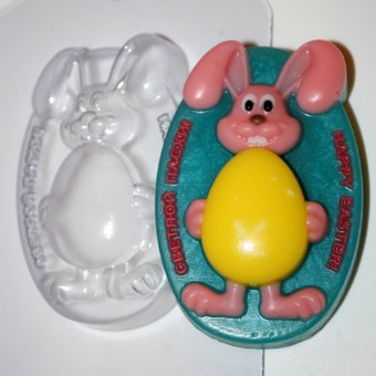 Кролик с яйцом пластиковая форма для мыла